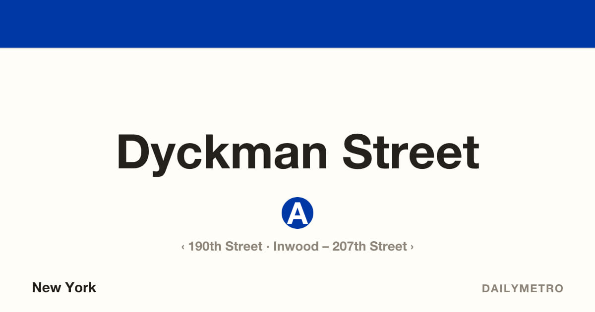 Dyckman Street station · Lines A