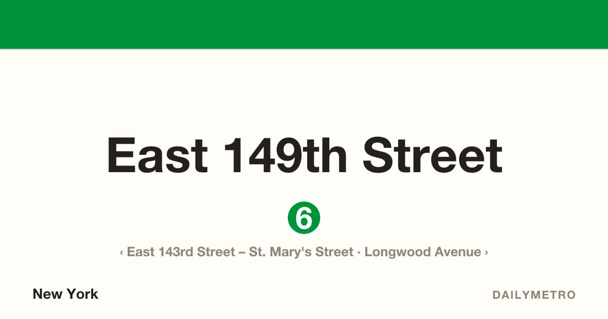 East 149th Street station · Lines 6