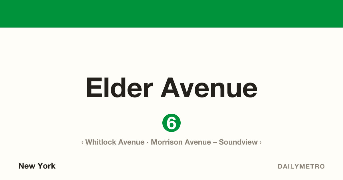 Elder Avenue station · Lines 6