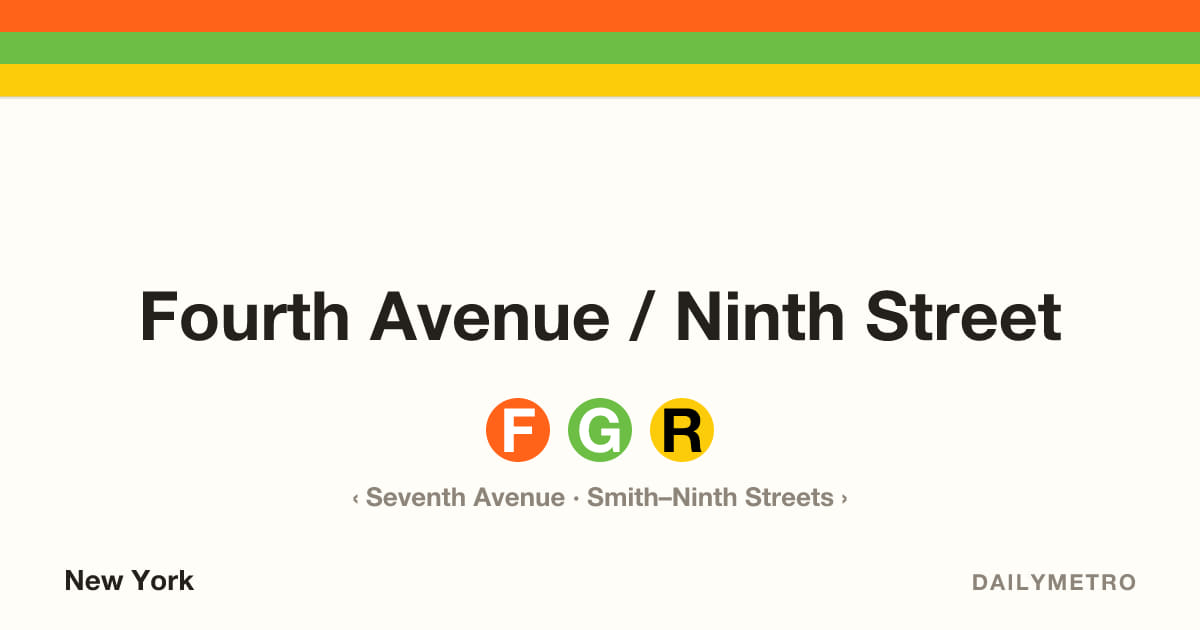 Fourth Avenue / Ninth Street station · Lines F, G, R