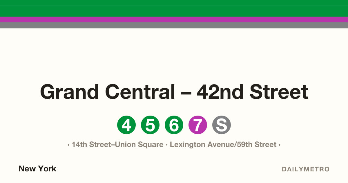 Grand Central – 42nd Street station · Lines 4, 5, 6, 7, S