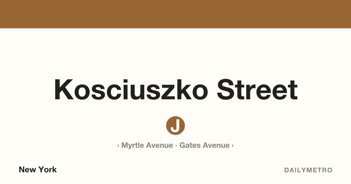 Kosciuszko Street station · Lines J