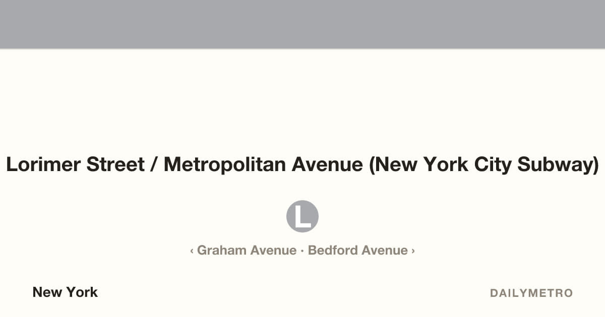 Lorimer Street / Metropolitan Avenue (New York City Subway) station · Lines L
