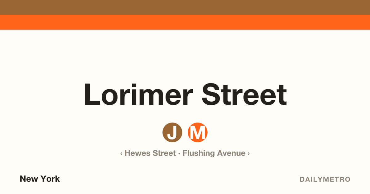 Lorimer Street station · Lines J, M