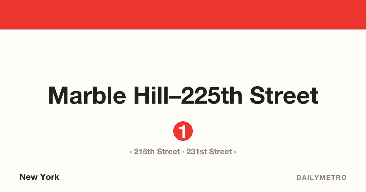 Marble Hill–225th Street station · Lines 1
