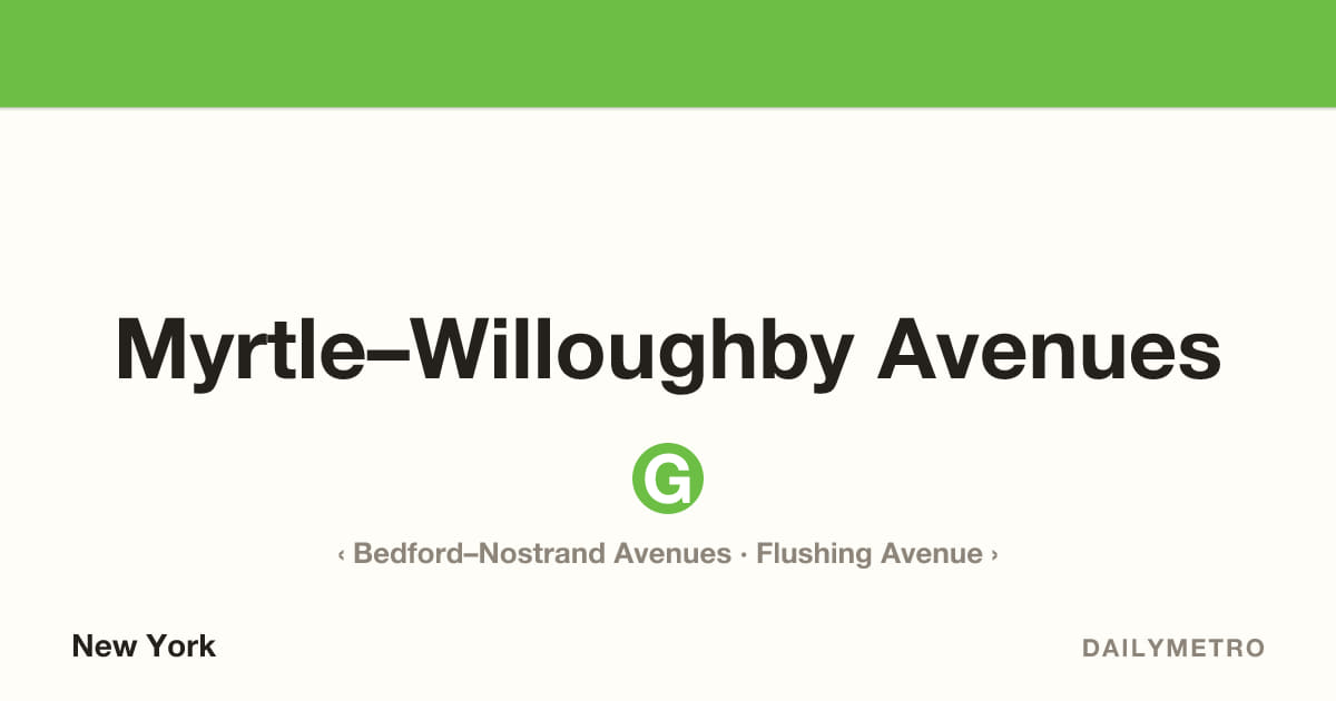 Myrtle–Willoughby Avenues station · Lines G