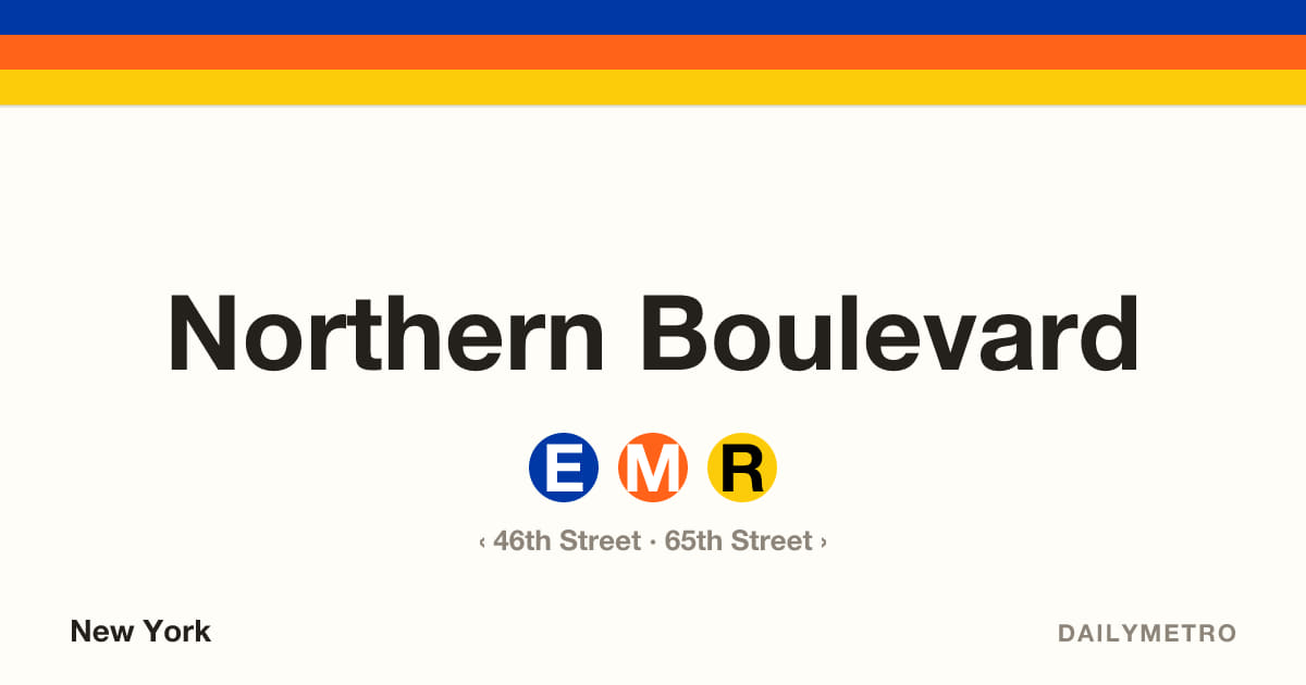 Northern Boulevard station · Lines E, M, R
