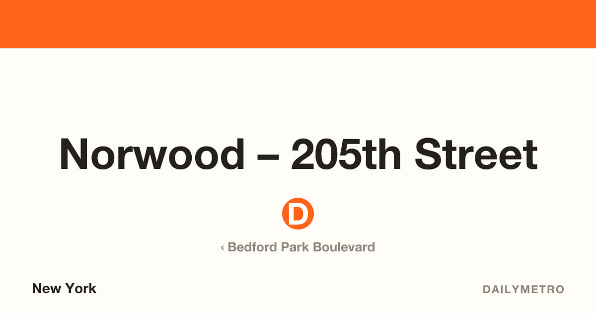 Norwood – 205th Street station · Lines D