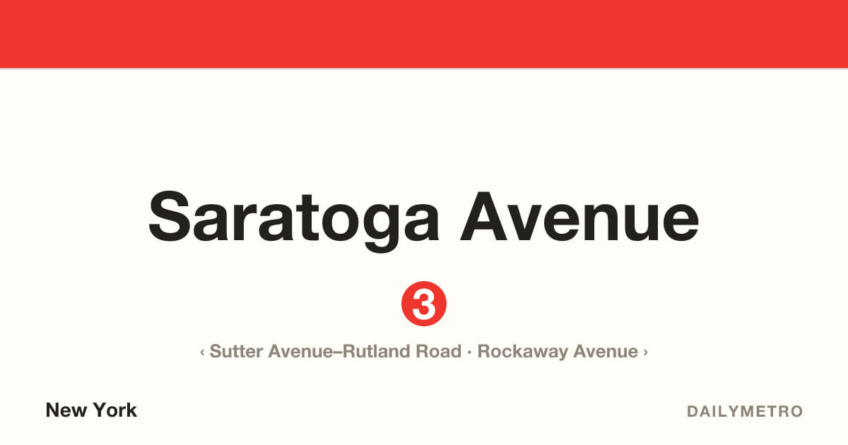 Saratoga Avenue station · Lines 3