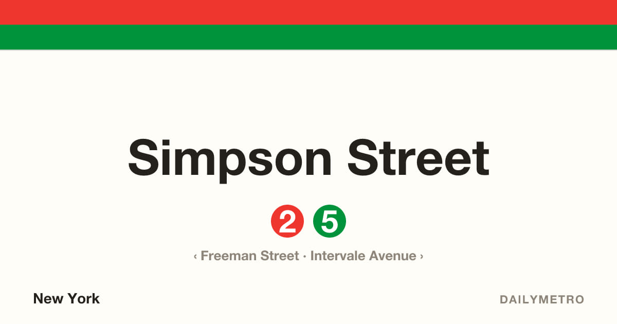 Simpson Street station · Lines 2, 5