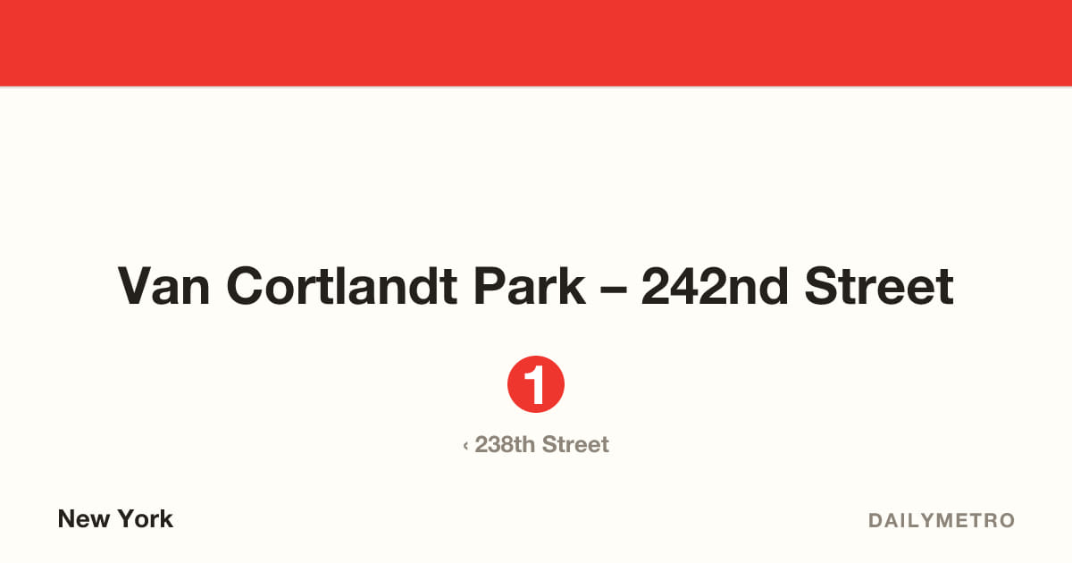 Van Cortlandt Park – 242nd Street station · Lines 1