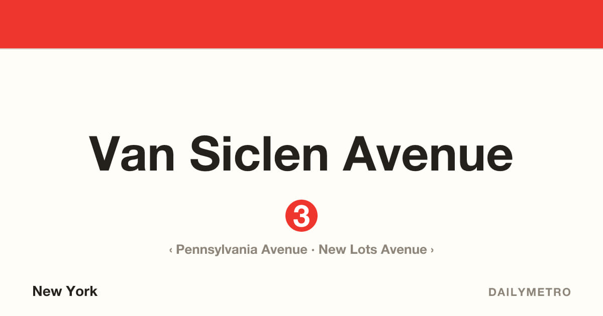 Van Siclen Avenue station · Lines 3