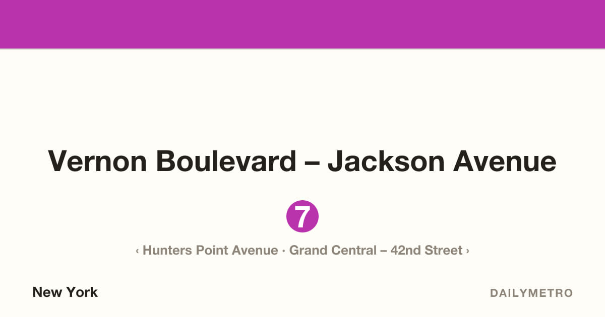 Vernon Boulevard – Jackson Avenue station · Lines 7