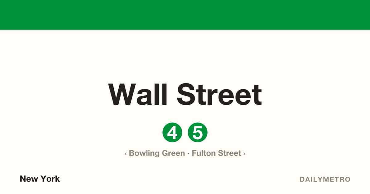 Wall Street station · Lines 4, 5