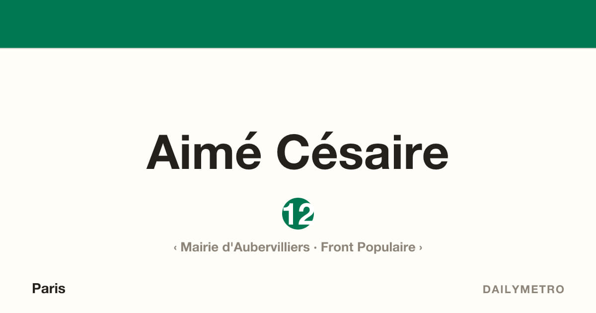 Aimé Césaire station · Lines 12