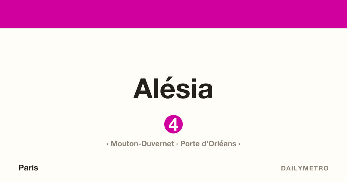 Alésia station · Lines 4