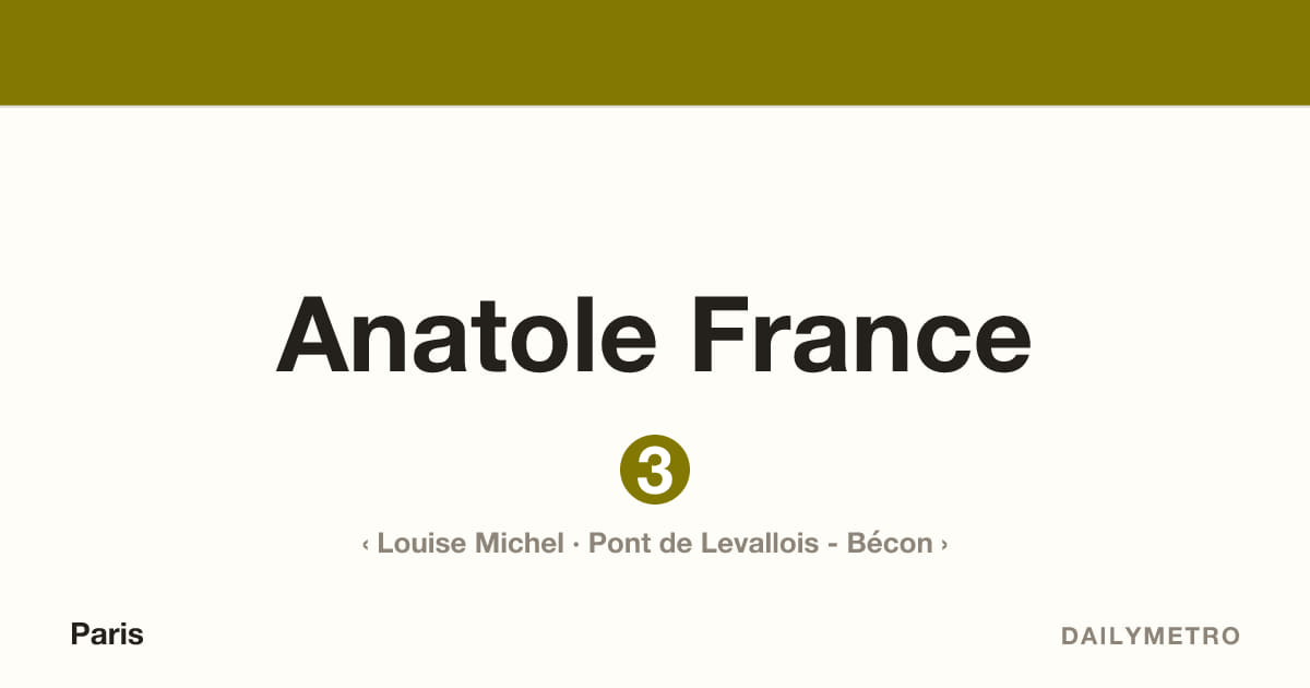 Anatole France station · Lines 3
