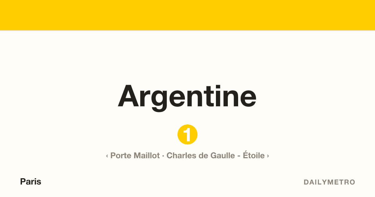 Station Argentine · Lignes 1
