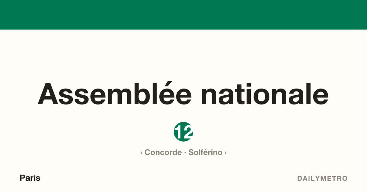 Assemblée nationale station · Lines 12