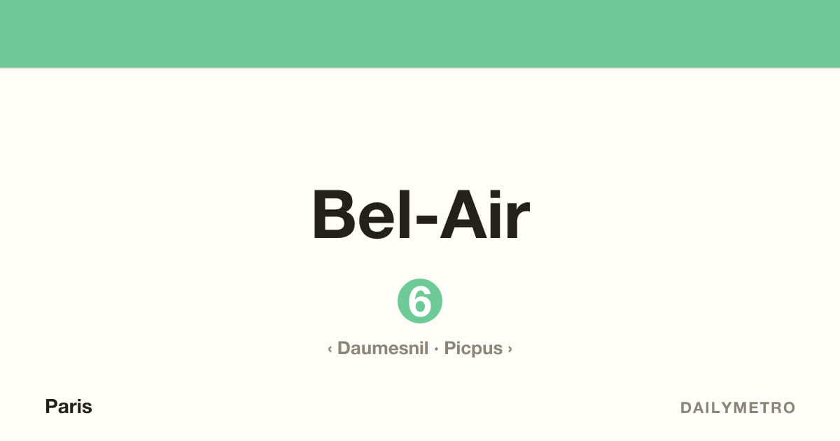 Bel-Air station · Lines 6