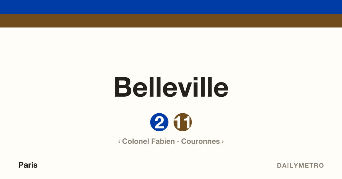 Belleville station · Lines 2, 11