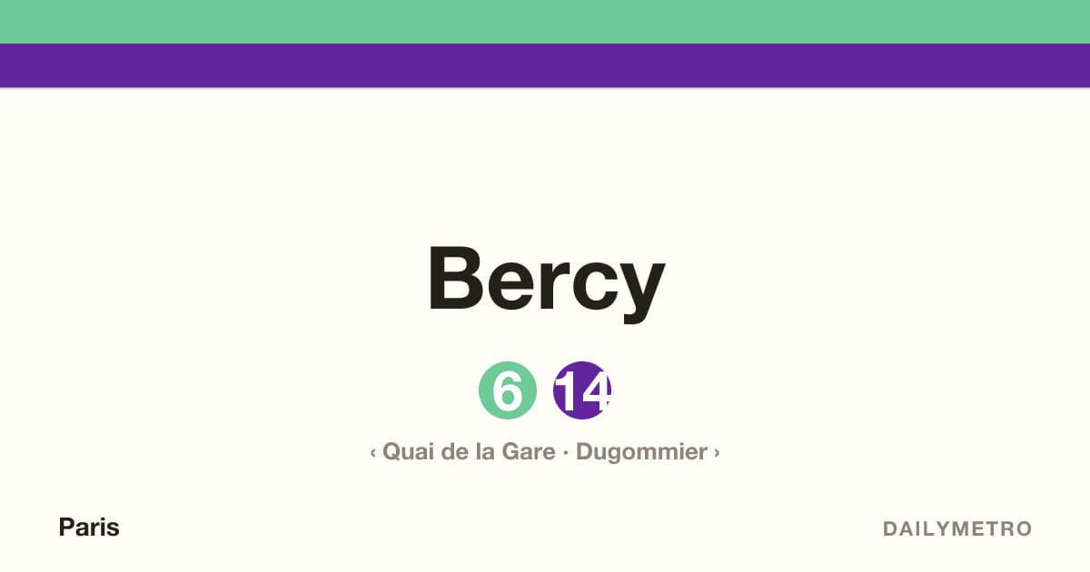 Bercy station · Lines 6, 14