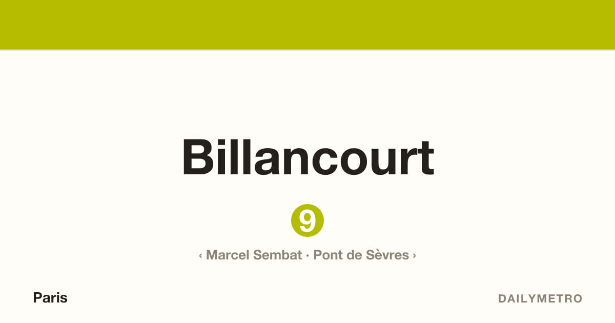 Billancourt station · Lines 9