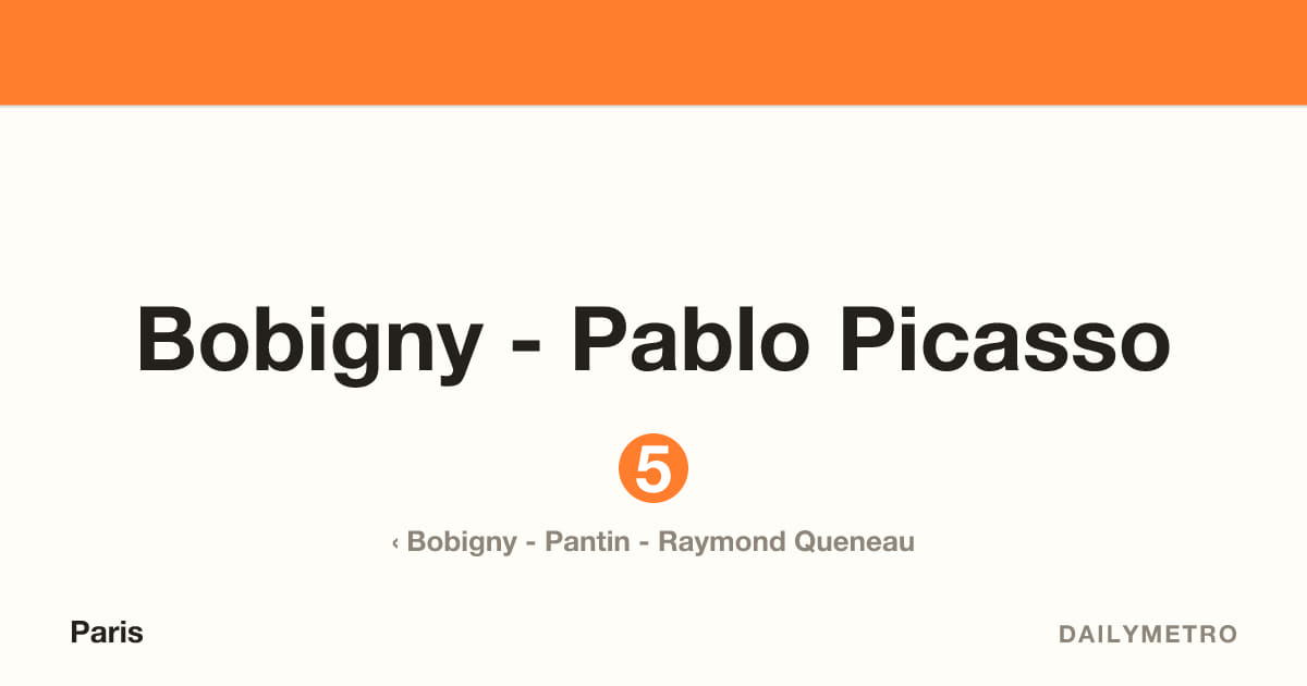 Bobigny - Pablo Picasso station · Lines 5