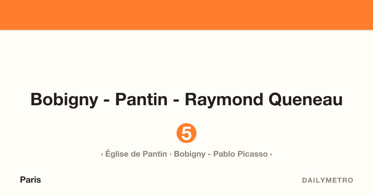 Bobigny - Pantin - Raymond Queneau station · Lines 5