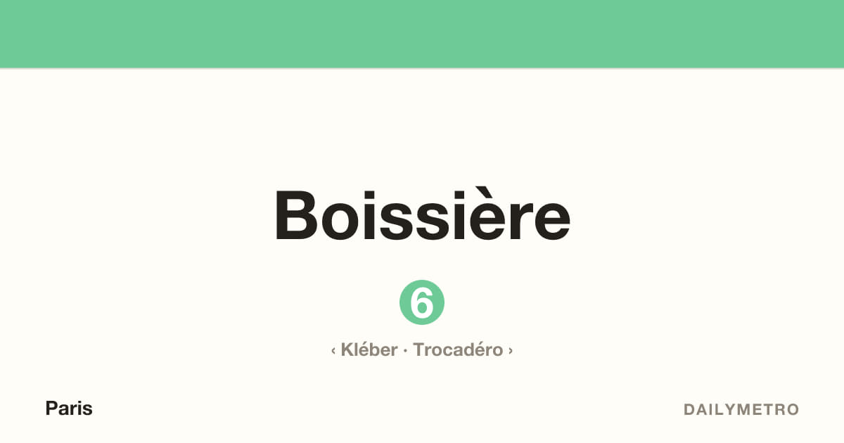 Boissière station · Lines 6