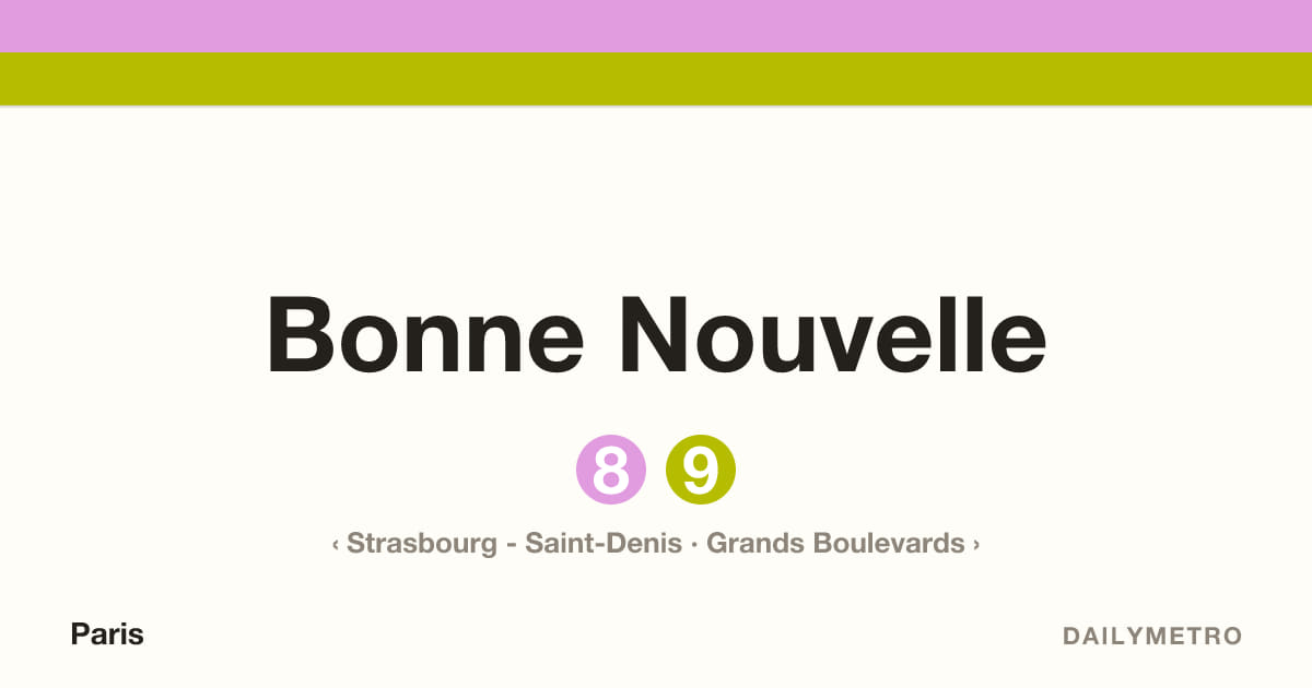 Bonne Nouvelle station · Lines 8, 9
