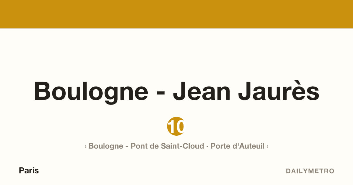 Boulogne - Jean Jaurès station · Lines 10