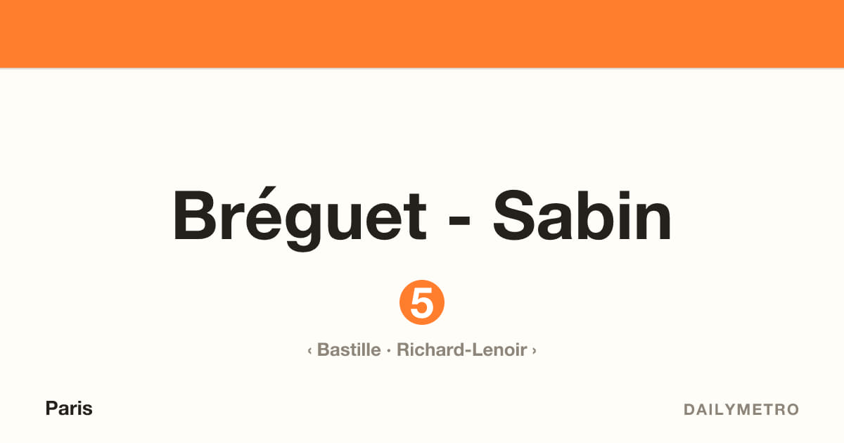 Bréguet - Sabin station · Lines 5