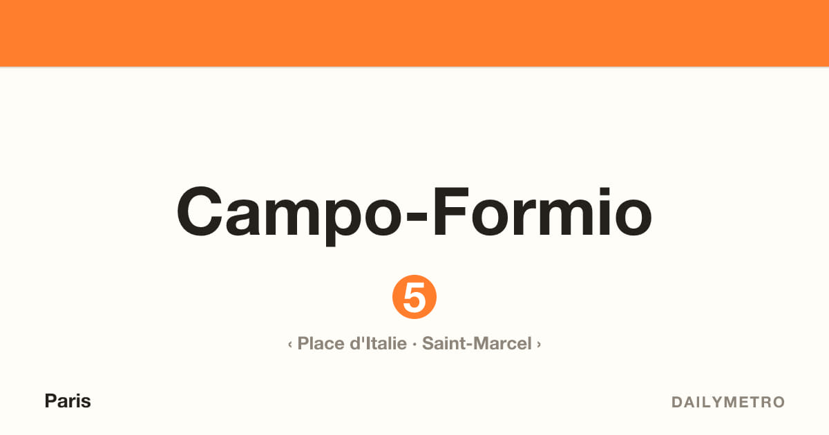 Campo-Formio station · Lines 5