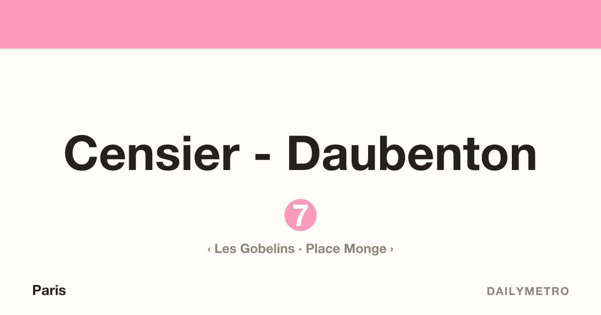 Censier - Daubenton station · Lines 7