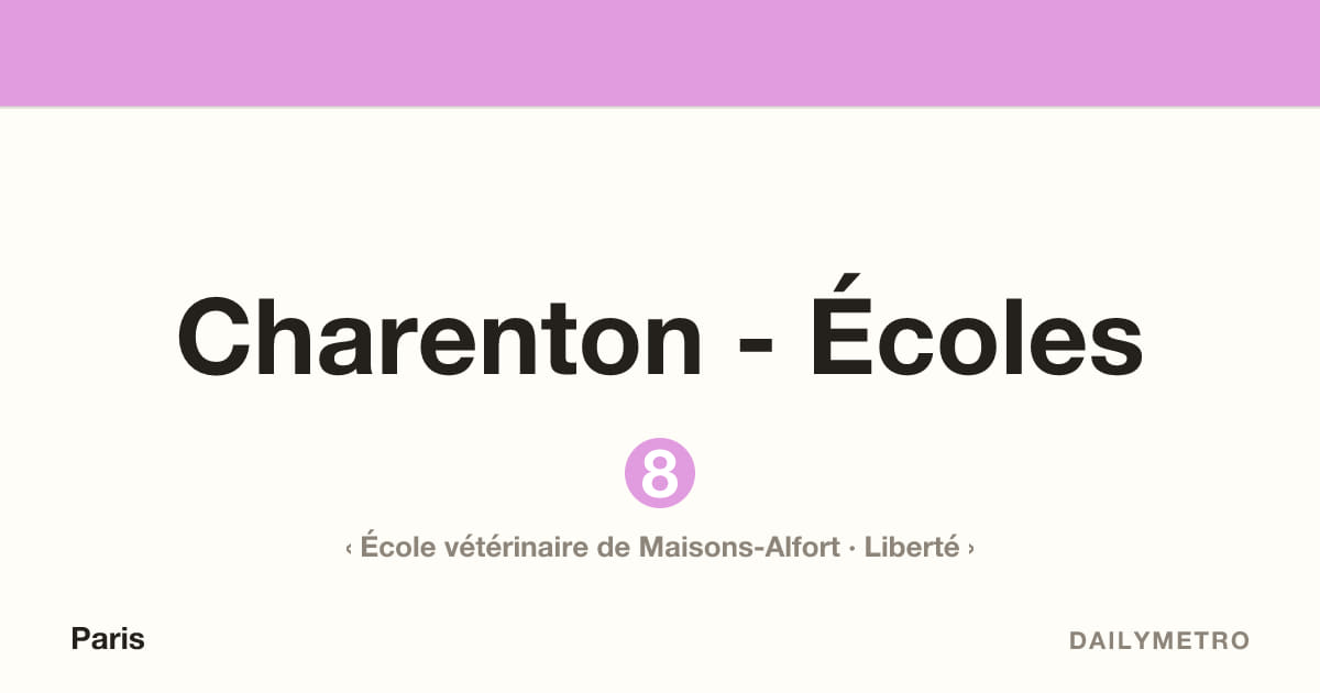 Station Charenton - Écoles · Lignes 8