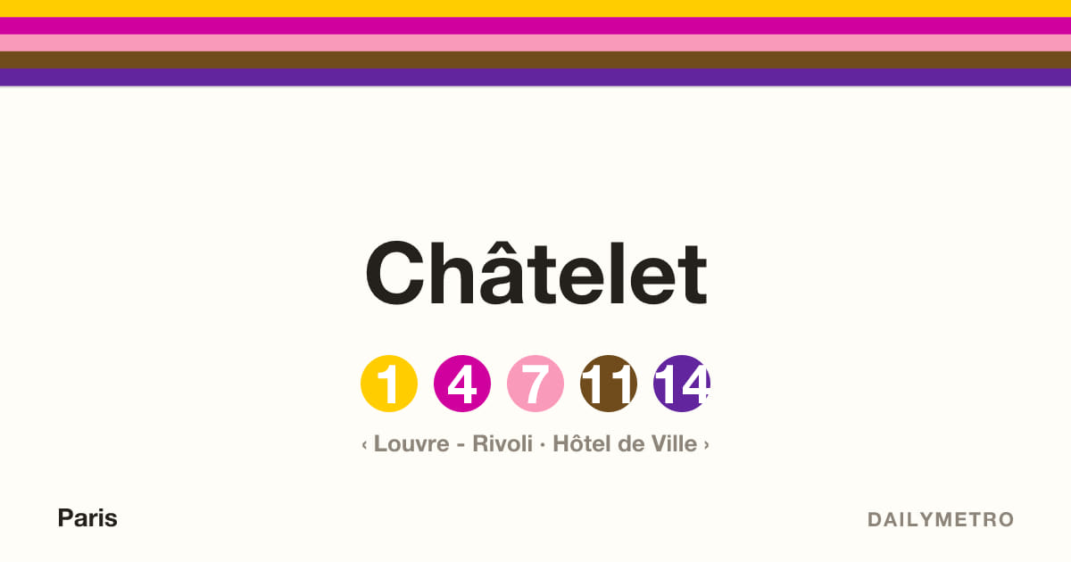 Châtelet station · Lines 1, 4, 7, 11, 14
