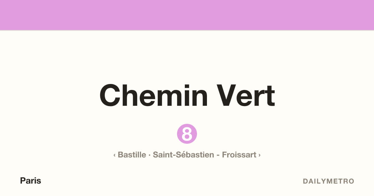 Chemin Vert station · Lines 8