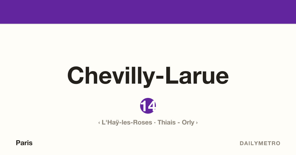 Chevilly-Larue station · Lines 14