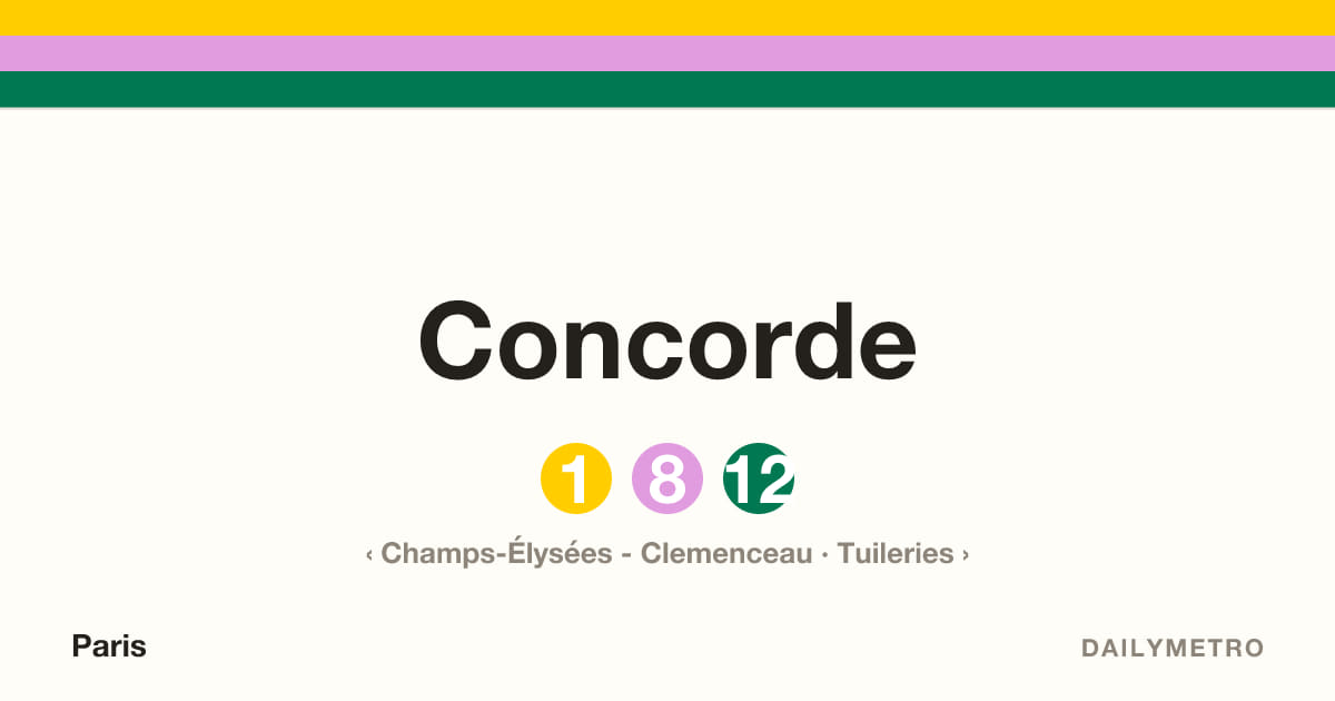 Concorde station · Lines 1, 8, 12