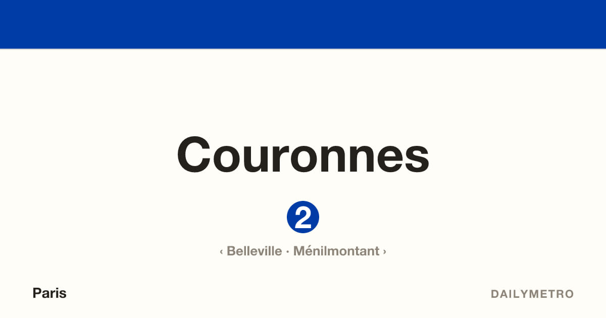 Couronnes station · Lines 2
