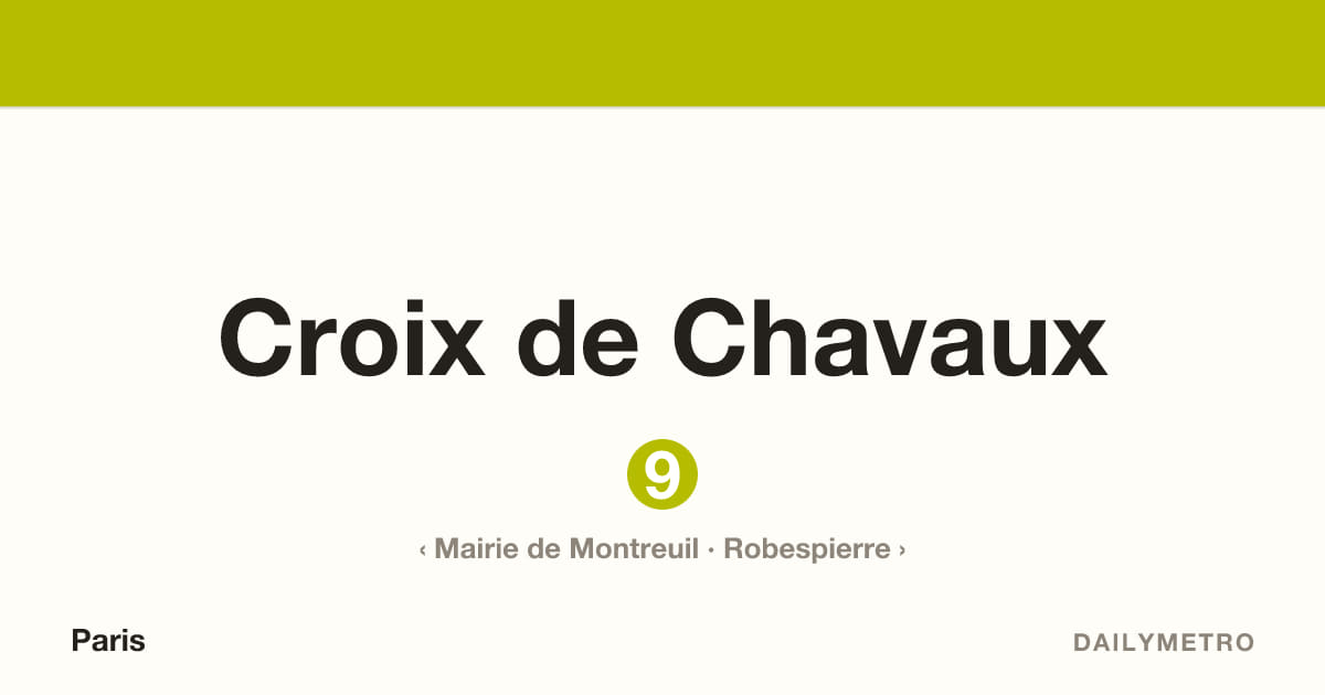 Station Croix de Chavaux · Lignes 9