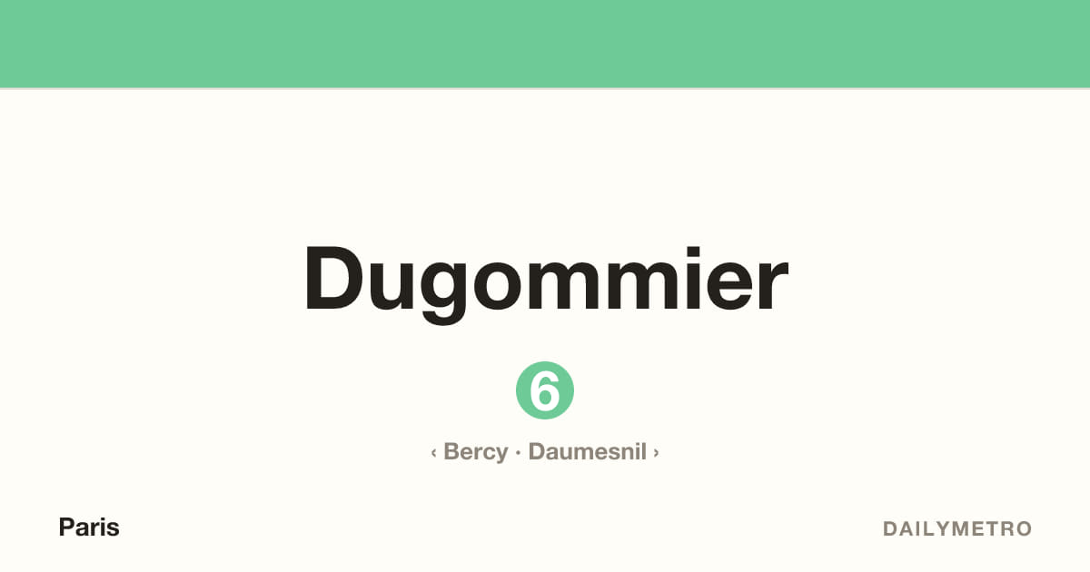 Dugommier station · Lines 6