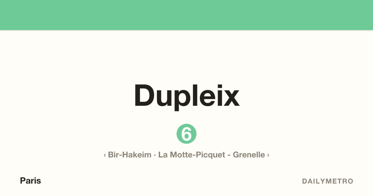 Dupleix station · Lines 6