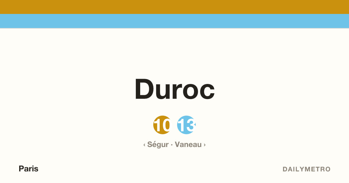 Duroc station · Lines 10, 13