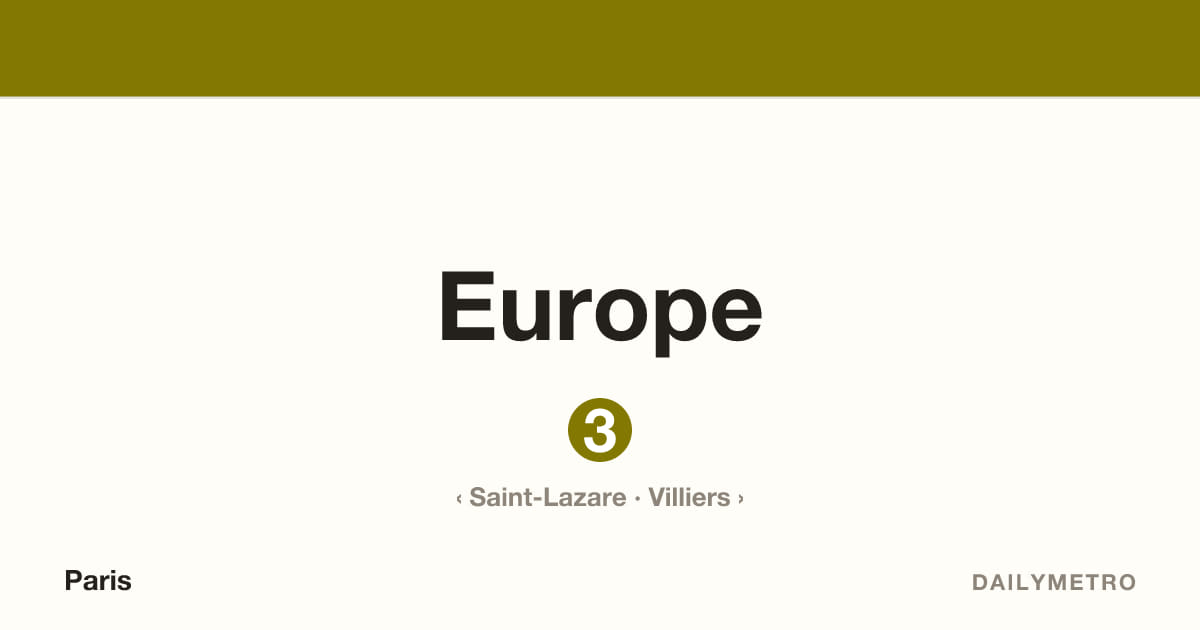 Europe station · Lines 3