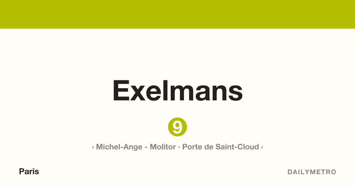 Exelmans station · Lines 9