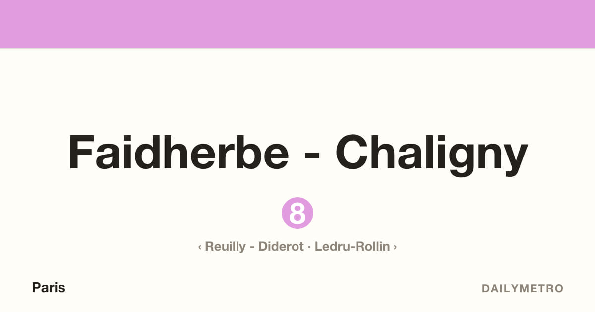 Station Faidherbe - Chaligny · Lignes 8