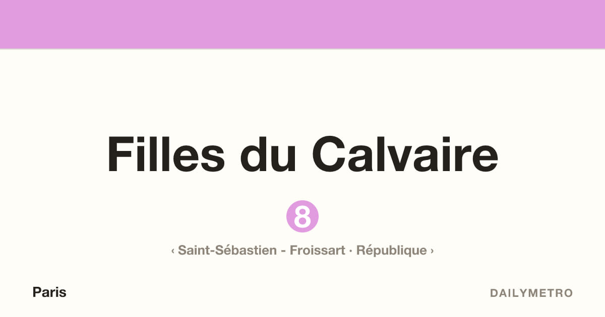 Filles du Calvaire station · Lines 8