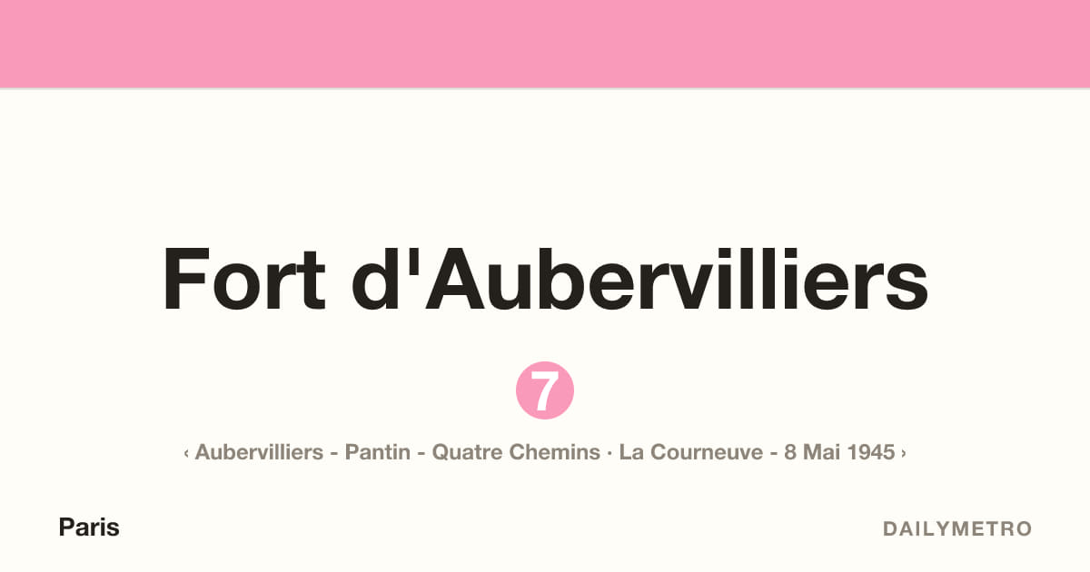 Fort d'Aubervilliers station · Lines 7